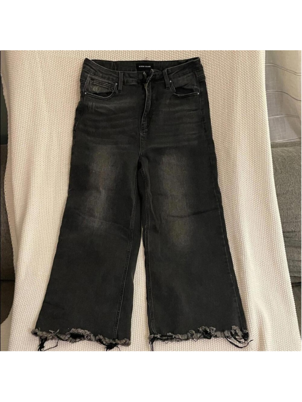 Risen Women's Wide Leg Black Jeans Size 15/32